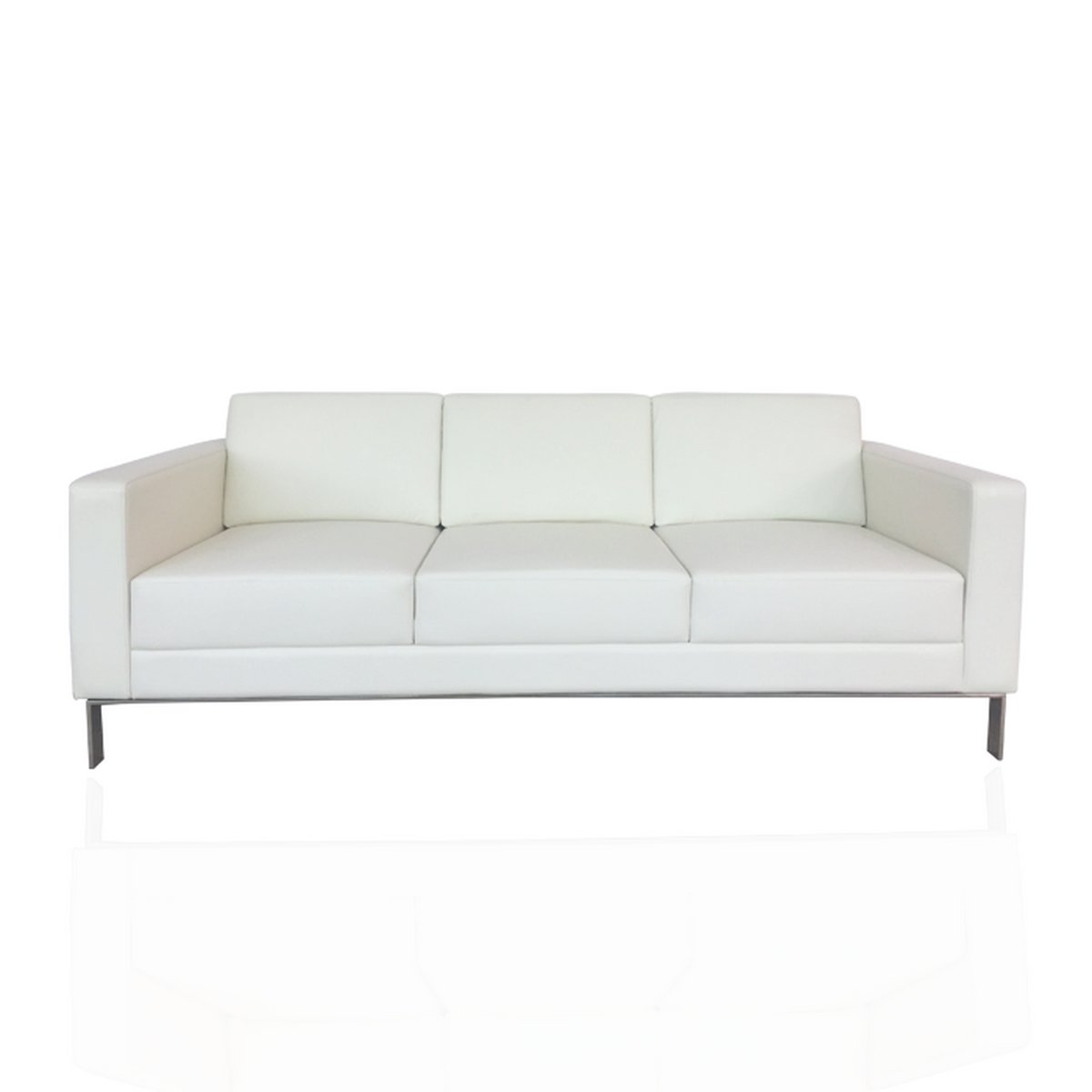 Office Waiting Area Sofas White Leather Office Reception Sofa Customized GENUINE Leather Set Modern European Style BS5852