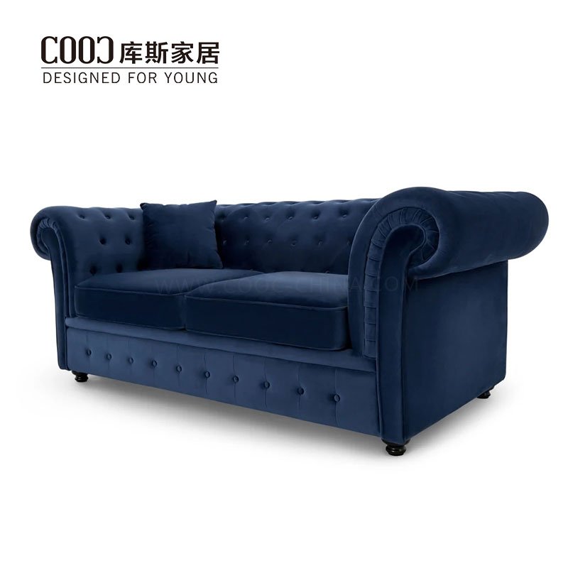 Navy Velvet Chesterfield Pull Out Sofa Bed 3 Seats Furniture Set Sofa Bed