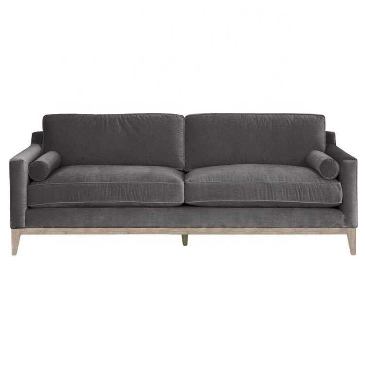 Transitional Style Living Room Furniture Vienna 86" Natural Gray Ash Track Arm Sofa
