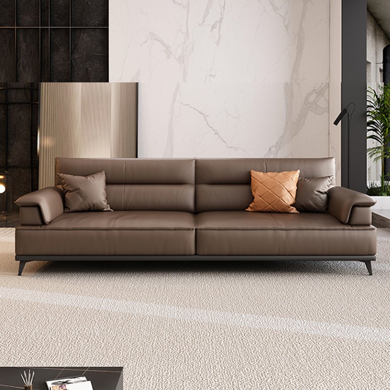 Italian leather three person office sofa minimalist modern business reception room negotiation and reception leisure area
