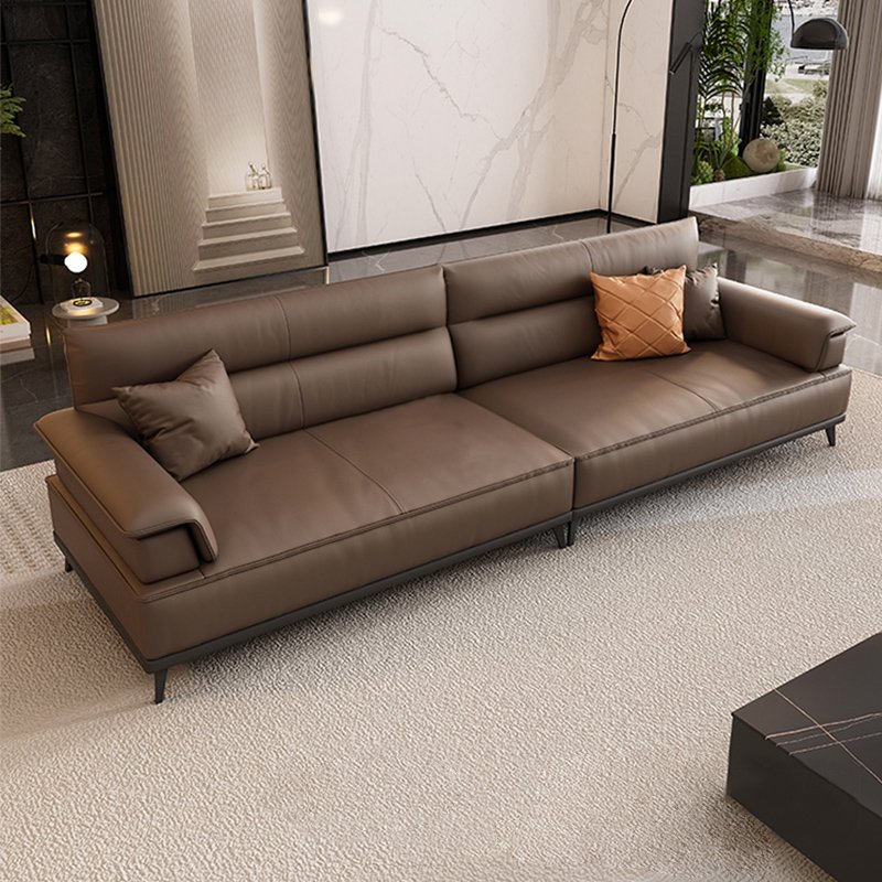 Italian leather three person office sofa minimalist modern business reception room negotiation and reception leisure area