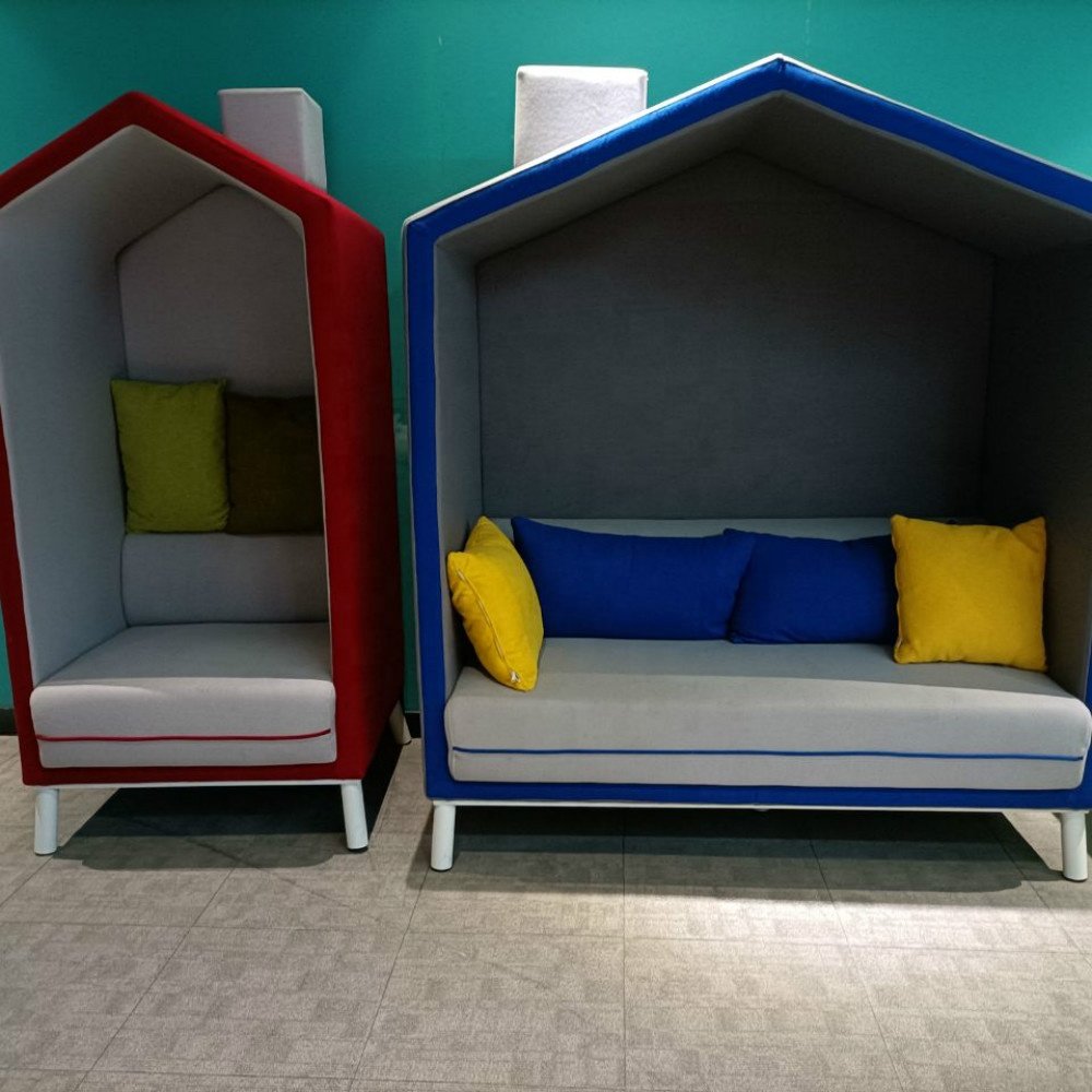Modern Design Leisure Fabric Single Double Shaped House Office Sofa For Working Space