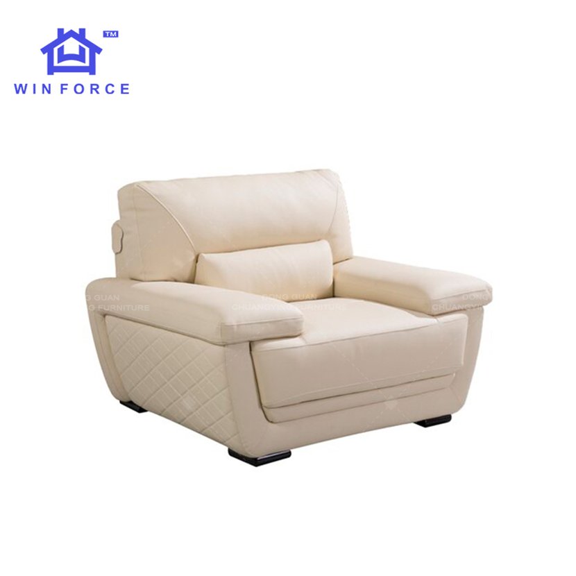 Winforce OEM Office Luxury Modern Sofa Couch Living Room Sofa Chair Customized Furniture 3 Seater Leather Sofa Set