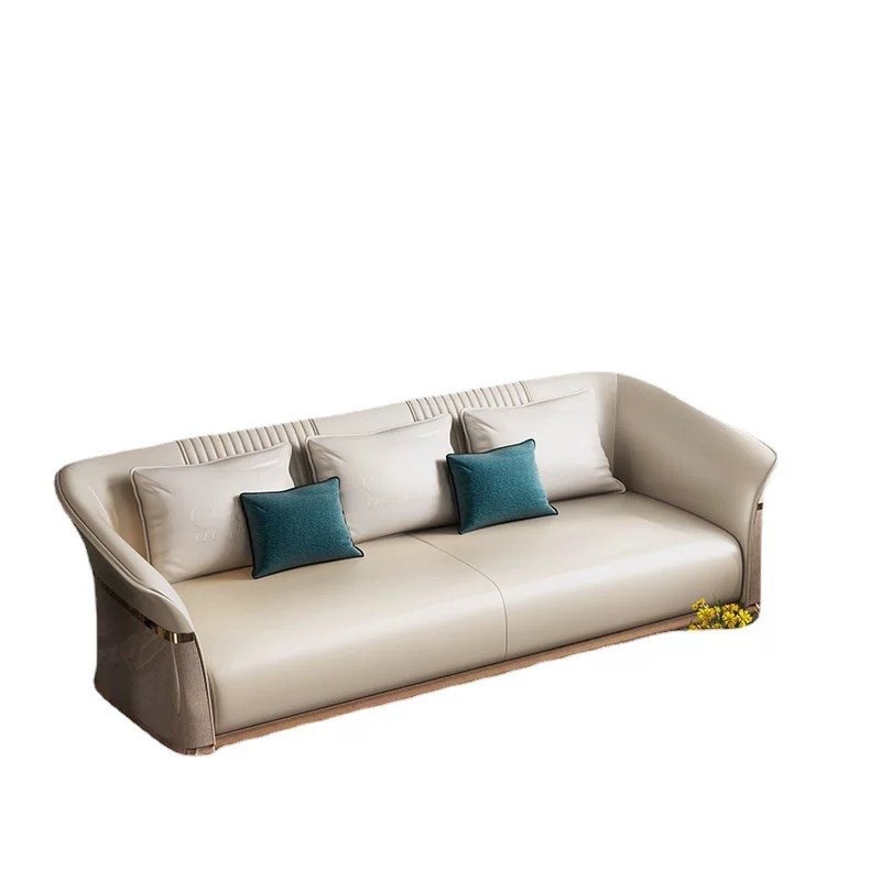 Luxury Living Room Furniture New model wooden sofa sets luxury hotel sofa leather sofa set
