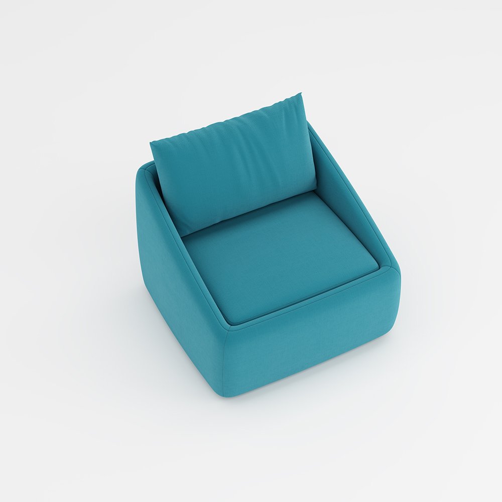Blue Reception Sofa Sets Office Room Leisure Furniture Executive Popular Design fabric Sofa