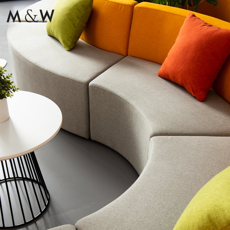 M&W Flexible Modular Design Fabric Reception Office Sofa Set
