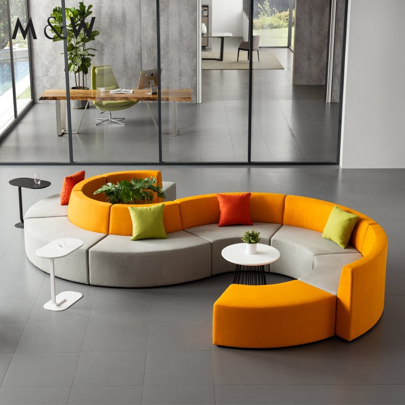 M&W Flexible Modular Design Fabric Reception Office Sofa Set