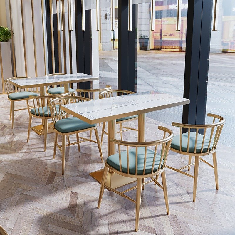 Light luxury cafe wall booth sofa card seat milk tea shop western food barbecue hot pot restaurant dining tables chairs