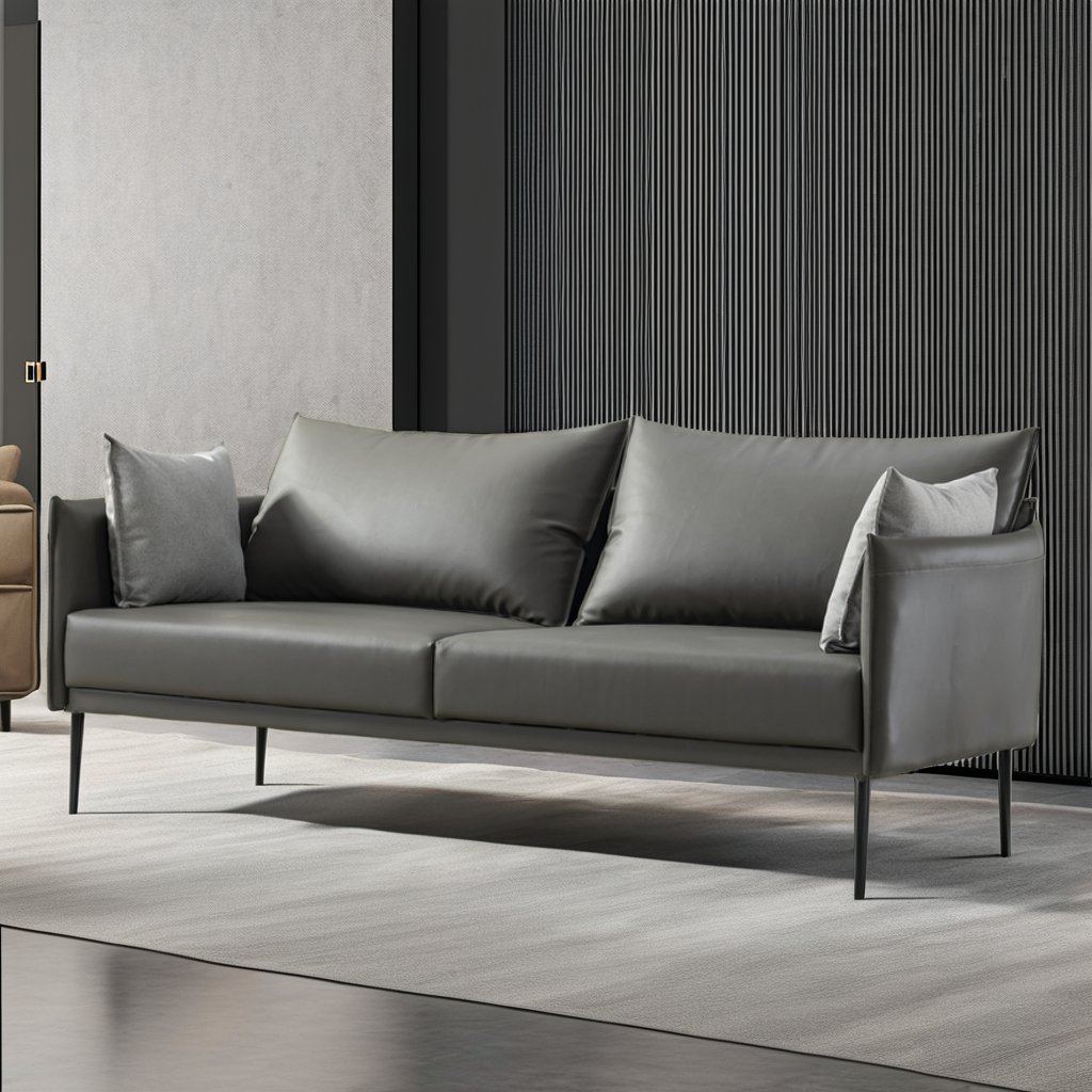 Factory Price Luxury 3-Seater Office Sofa Set Genuine Leather Design for Small Home or Apartment Office Use