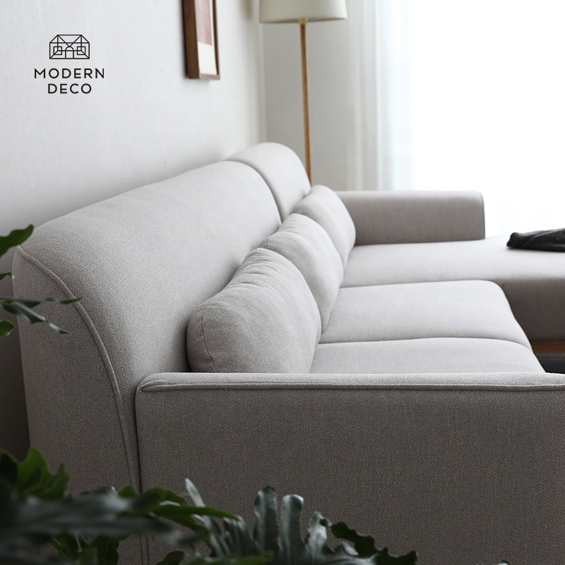 sofa live room couch l shape corner sofa sectional fabric beige design eckcouch ecksofa OEM for well-known brands furniture