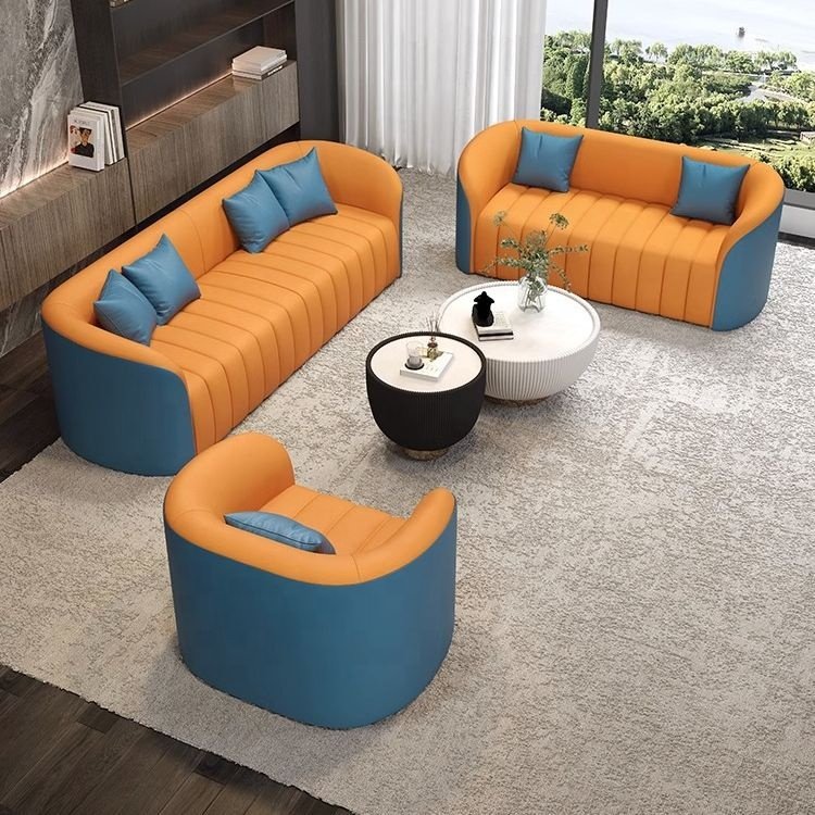 Office Sofa Set in Leather Lounge Reception Waiting room luxury modern living room Sofa for restaurant hotel