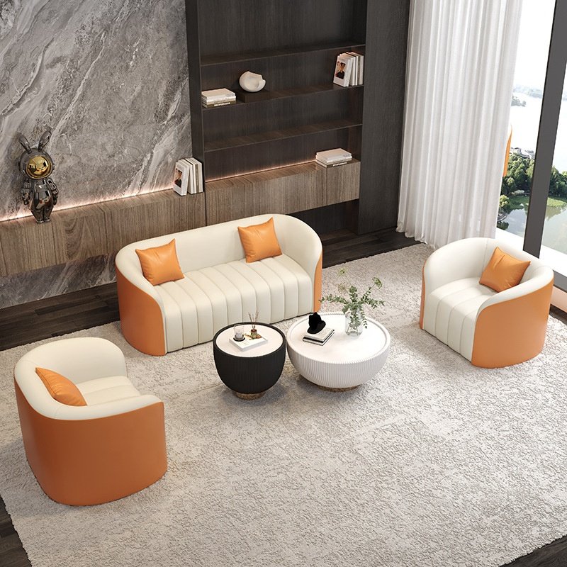 Office Sofa Set in Leather Lounge Reception Waiting room luxury modern living room Sofa for restaurant hotel