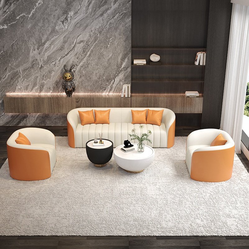 Office Sofa Set in Leather Lounge Reception Waiting room luxury modern living room Sofa for restaurant hotel