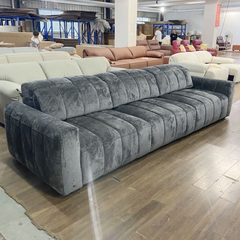 High Quality Luxury Electric Remote Control Sofa Bed Set Living Room Couches with Velvet Upholstery Wood Frame Velvet Cushions