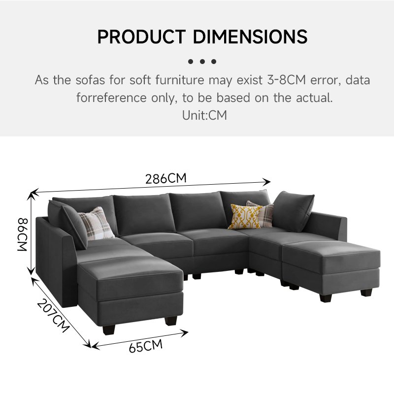 U Shaped couch minimalist couches living room sofa modular cloud sectional modern set leisure fabric sectional sofa
