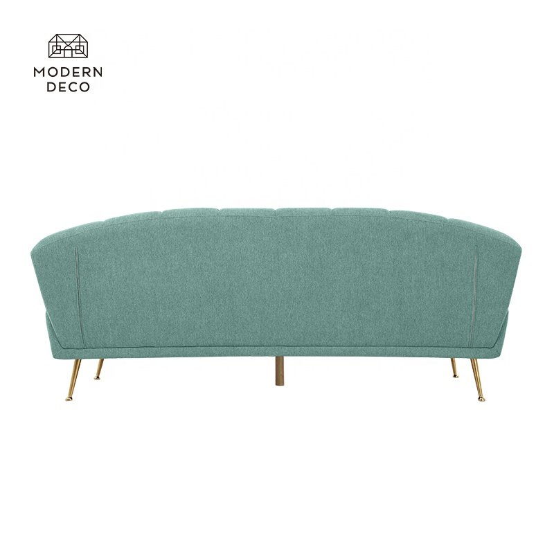 curved sofa living room modern design beige cream ivory white green pink velvet fabric curved boucle sofa