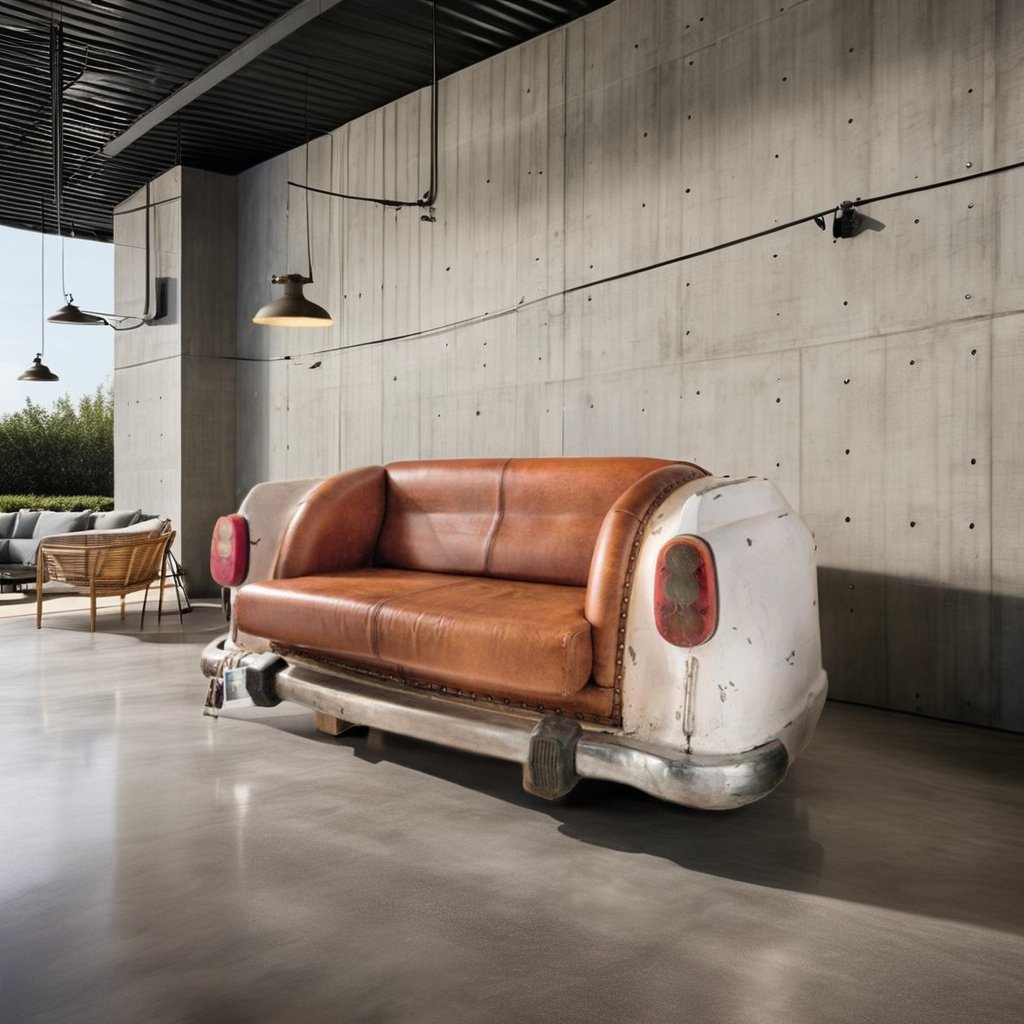 Modern Industrial Design Leather Living Room Sofa Set Reclaimed Wood Sectional Couch for Home Automobile-Style Furniture