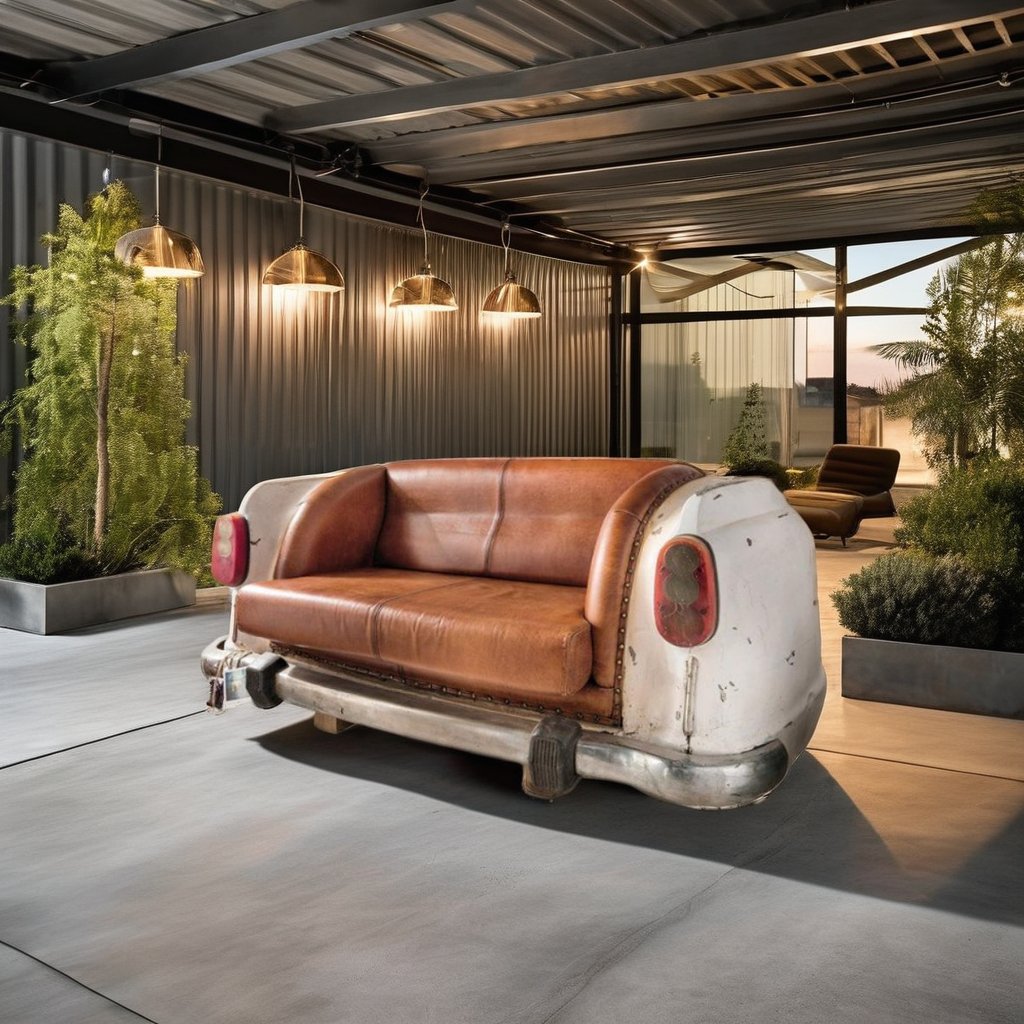 Modern Industrial Design Leather Living Room Sofa Set Reclaimed Wood Sectional Couch for Home Automobile-Style Furniture