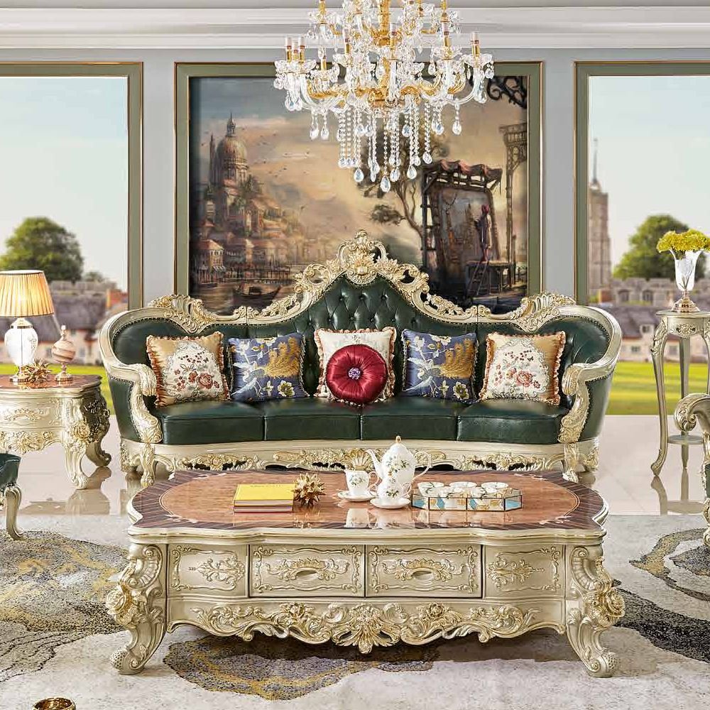 Royal european luxury furniture living room sofa chinese sofa leather foshan antique wooden sofa living room furniture