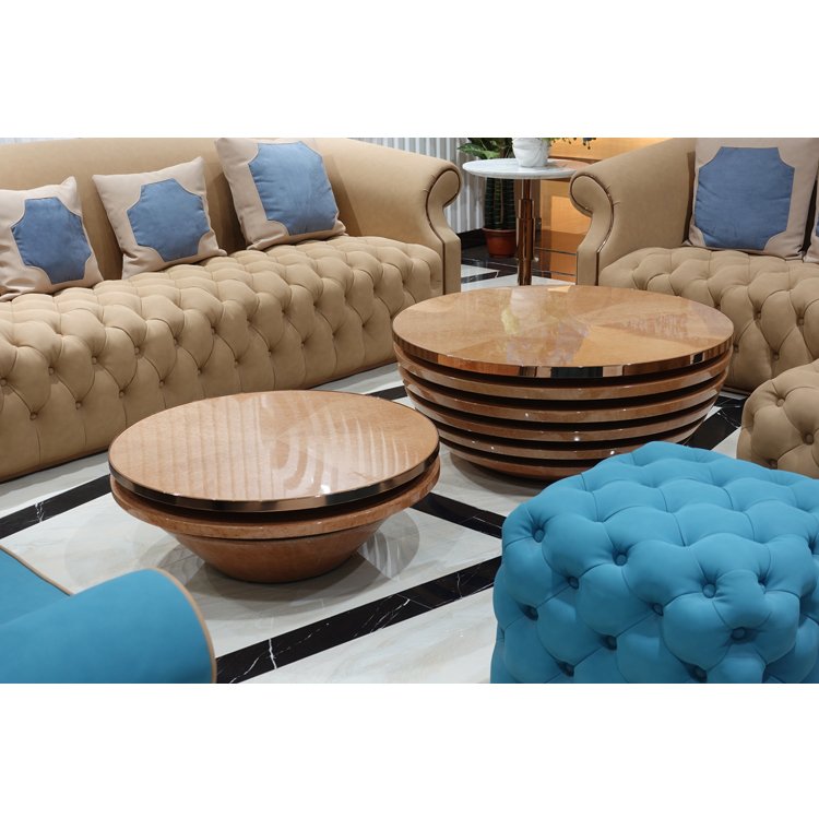 Modern Design Leather Comfortable Living Room Hotel Lobby Sofa Couch Set Metal High Density Foam Corner Sofa American Style