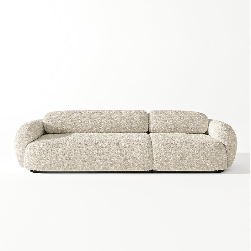 AOMISI CASA Modern designer home furniture oversize white boucle teddy fabric polar bear sofa 3 seaters chesterfield sofa hote