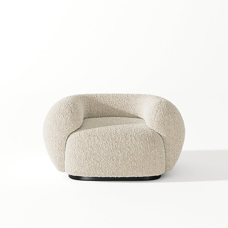 AOMISI CASA Modern designer home furniture oversize white boucle teddy fabric polar bear sofa 3 seaters chesterfield sofa hote