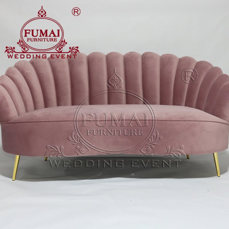European style pink fabric home furniture corner sofa