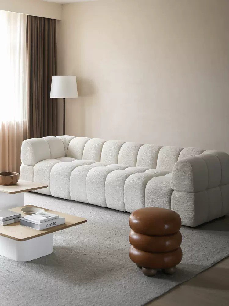 ATUNUS Postmodern Living room furniture wohnzimmer couch comfortable mario bellini couch white sectional l shape 3 seater sofa