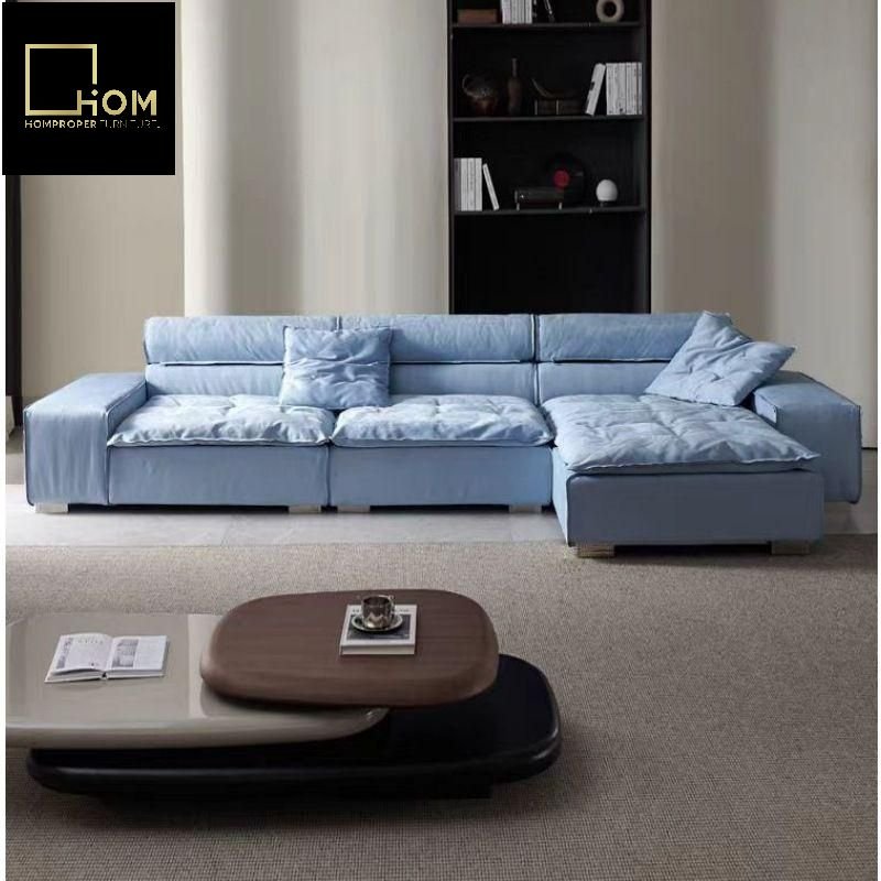 Miami Tofu Block Modular Set Italian Minimalist Modern Simple Designer Model Living Room Feather Fabric Sofa