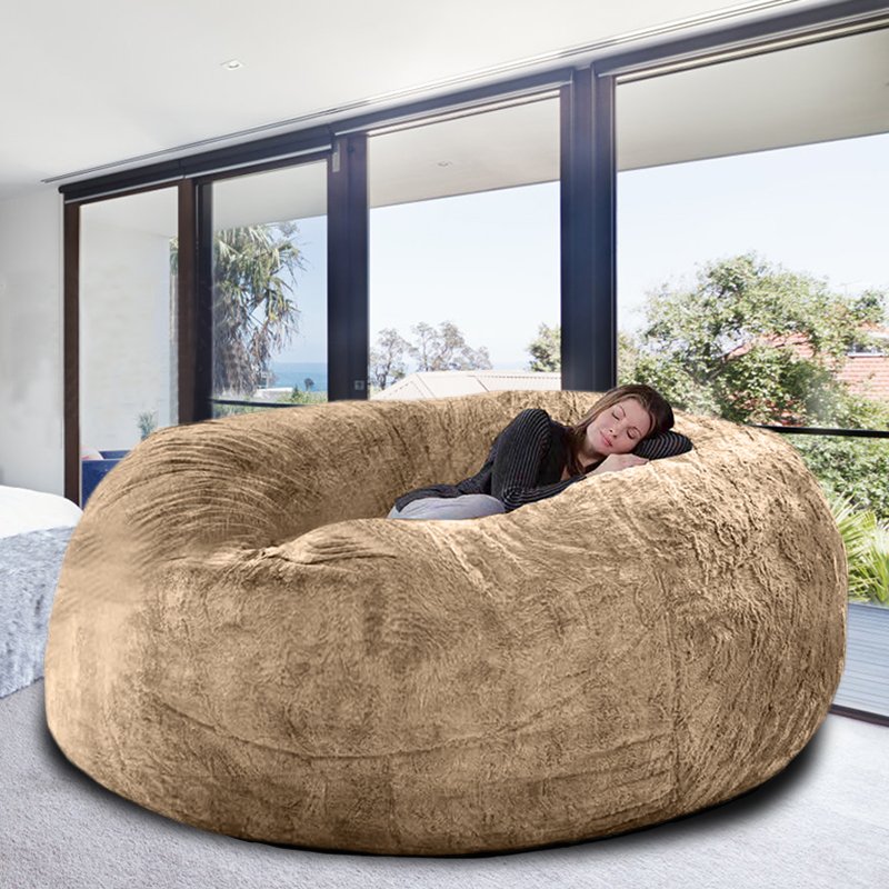 Hot Sale Big Beanbag Chair Cover No Filling 7Ft Giant Bean Bag Chair Kids Indoor Chaise Lounge Decor
