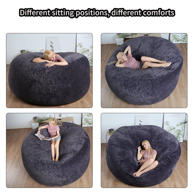 Hot Sale Big Beanbag Chair Cover No Filling 7Ft Giant Bean Bag Chair Kids Indoor Chaise Lounge Decor