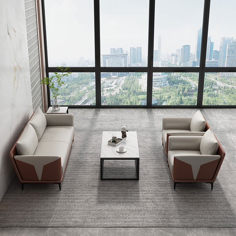 Liyu sofa set single chair leather designer home furniture reception sectional couch for project visitor fabric office sofas
