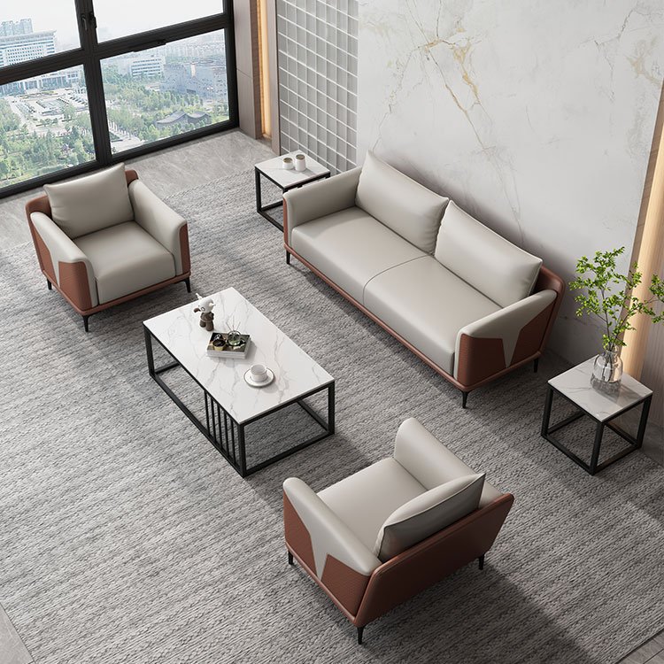 Liyu sofa set single chair leather designer home furniture reception sectional couch for project visitor fabric office sofas