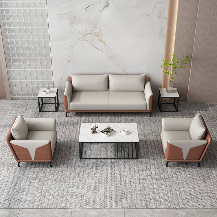 Liyu sofa set single chair leather designer home furniture reception sectional couch for project visitor fabric office sofas