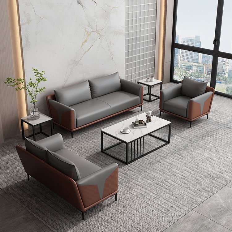 Liyu sofa set single chair leather designer home furniture reception sectional couch for project visitor fabric office sofas