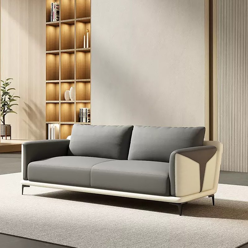 Luxury office sofa grey and white leather sofa set furniture for office desk furniture