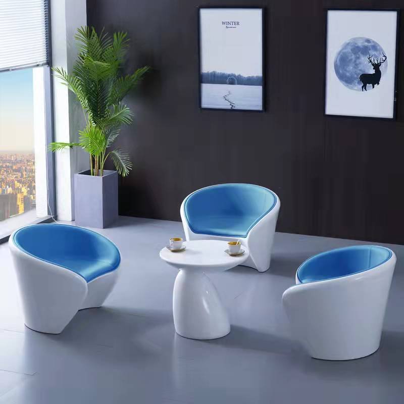 Modern Luxury Office Sofa with Tea Table Light Sand Business Guests Negotiations Hotel Lobby Reception Office Sales Department