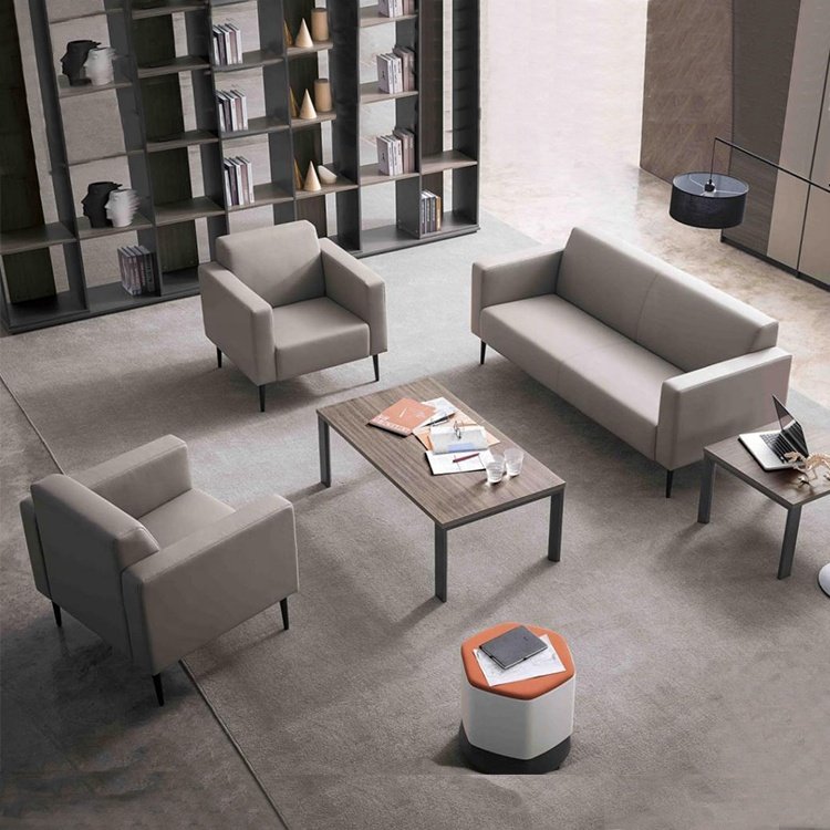 high quality office sofa Mid-Century Sofa Wood Base and Legs salon waiting chair office sofa set