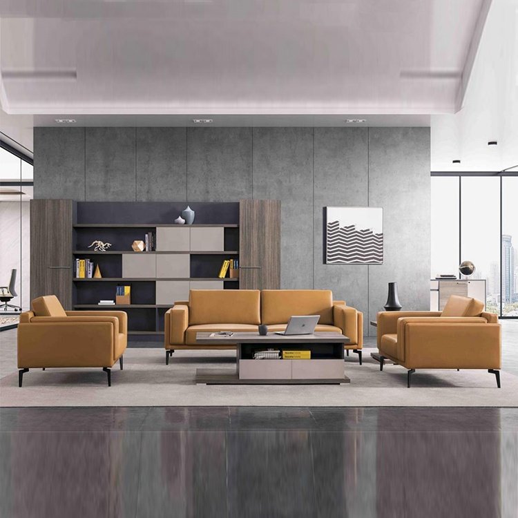 high quality office sofa Mid-Century Sofa Wood Base and Legs salon waiting chair office sofa set