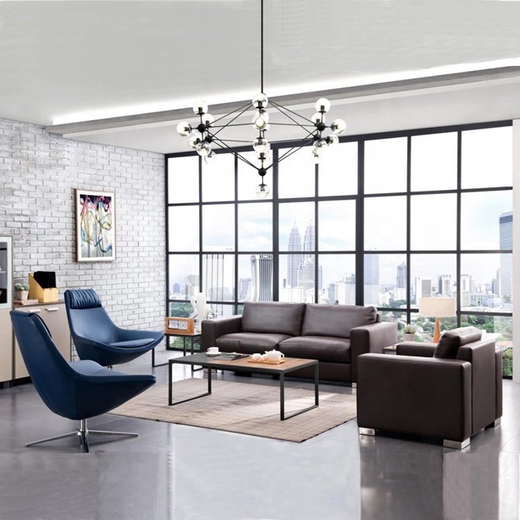 high quality office sofa Mid-Century Sofa Wood Base and Legs salon waiting chair office sofa set