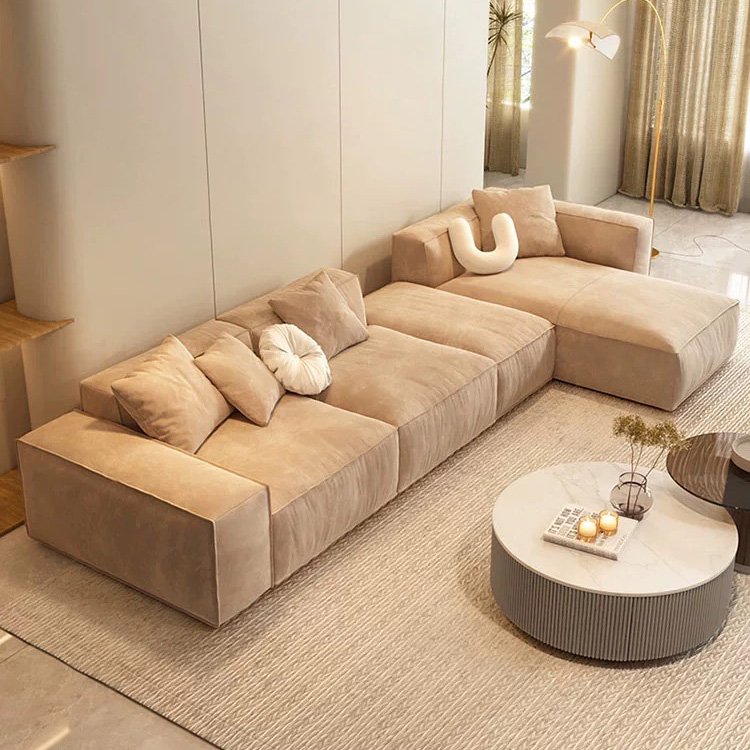 Modern Living Room Furniture Minimalist 7 Seater U Shape Sectional Sofa Simple Style L Shape Fabric Modular Sofas Couch
