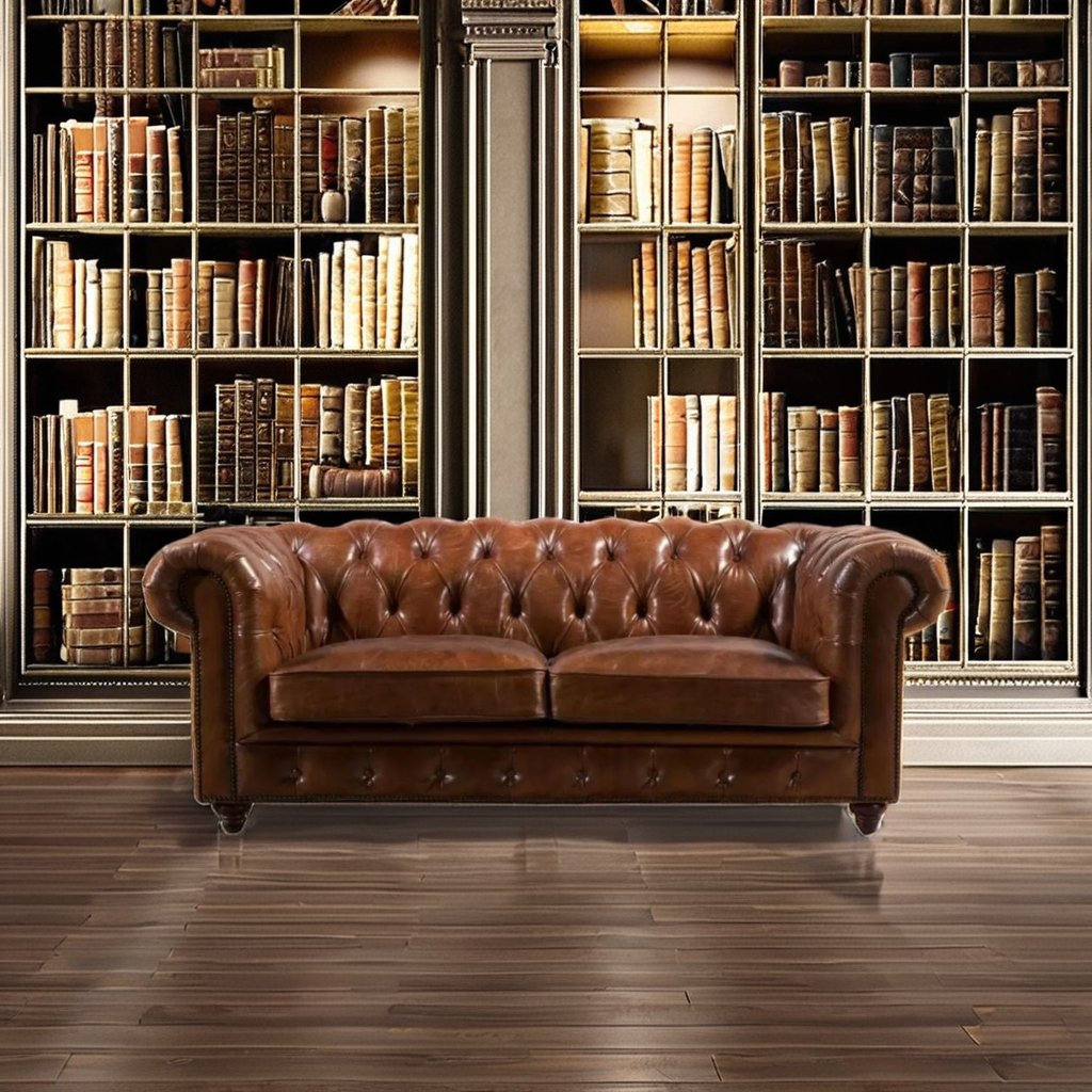 American style chesterfield 3 Seater Living room sofas Antique Leather Design Sofa set furniture For Living Room Furniture Home