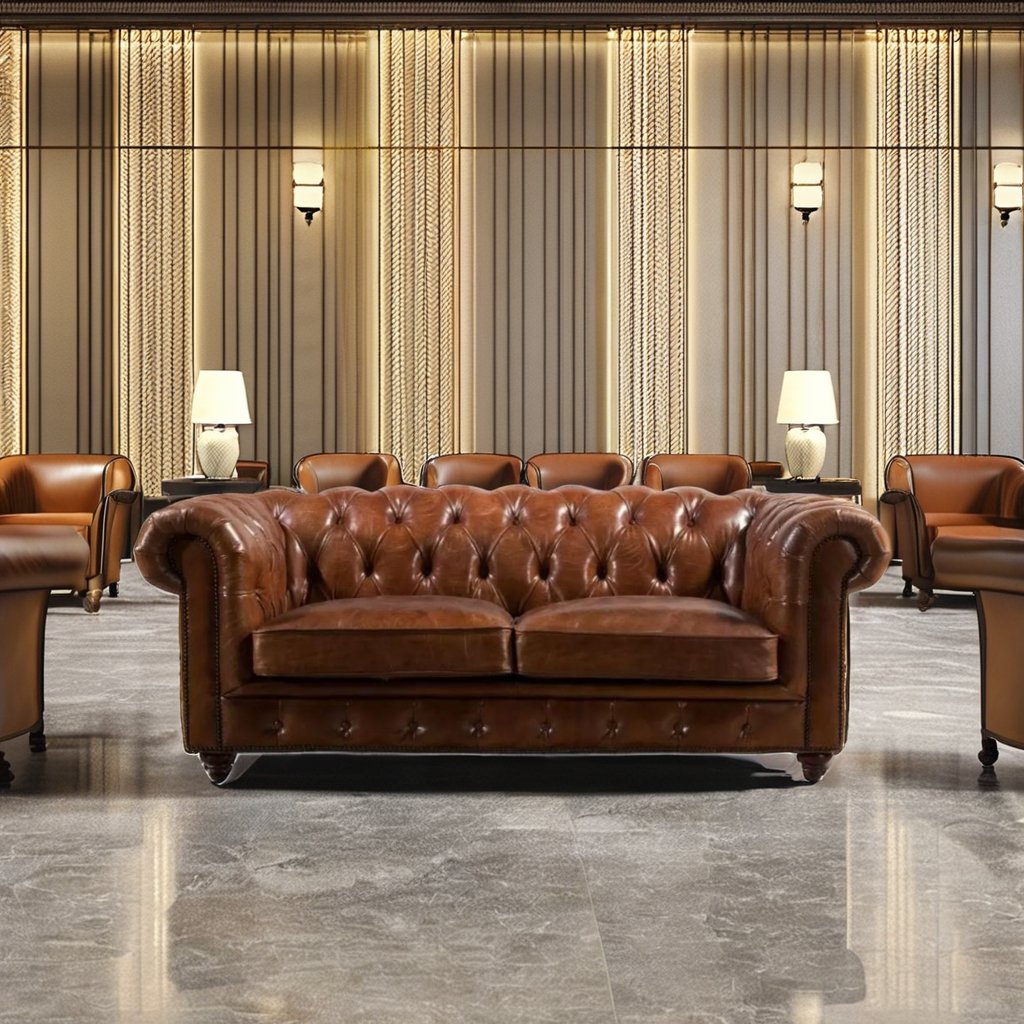 American style chesterfield 3 Seater Living room sofas Antique Leather Design Sofa set furniture For Living Room Furniture Home