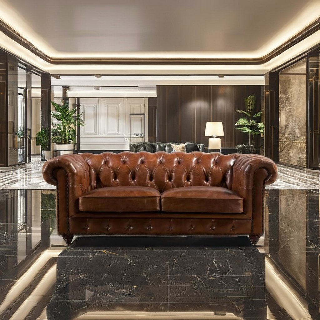 American style chesterfield 3 Seater Living room sofas Antique Leather Design Sofa set furniture For Living Room Furniture Home