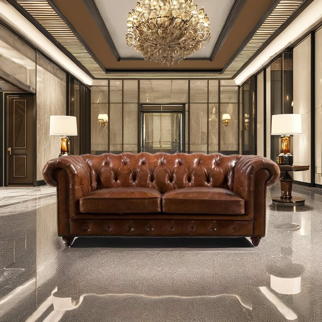 American style chesterfield 3 Seater Living room sofas Antique Leather Design Sofa set furniture For Living Room Furniture Home