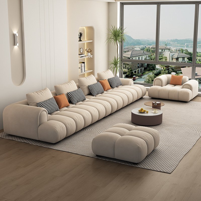 White Modular Sectional Sofa Combination Corner Sofa With Chaise Convertible Velvet Upholstered Sofa Living Room Set