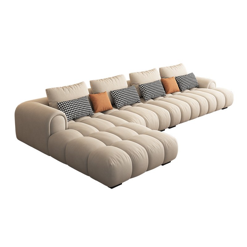 White Modular Sectional Sofa Combination Corner Sofa With Chaise Convertible Velvet Upholstered Sofa Living Room Set