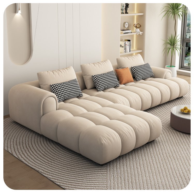 White Modular Sectional Sofa Combination Corner Sofa With Chaise Convertible Velvet Upholstered Sofa Living Room Set
