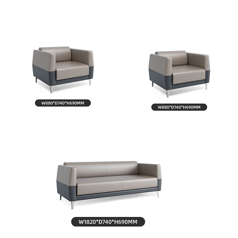 OUHE Factory Price Office Sofa Set Living Room Furniture PU Leather Sofa Living Room Sofa Set Modern Couch