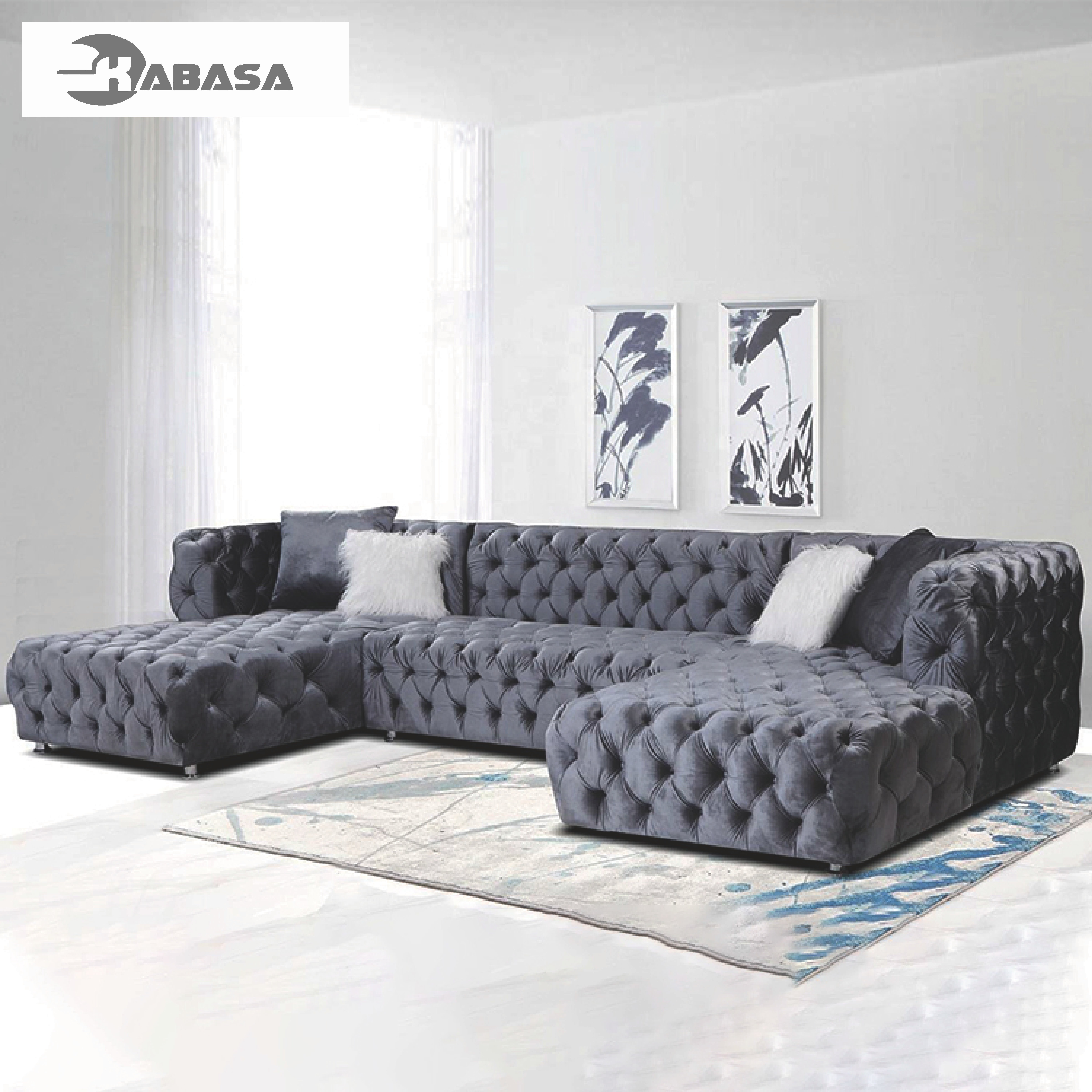 Elegant Sitting Room Recliners Furniture Set Combinable Couch Design U Shape Corner Velvet Living Room Sofa Provide catalog